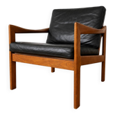 Chaise longue en teck danoise vintage Illum Wikkelsø modèle 20