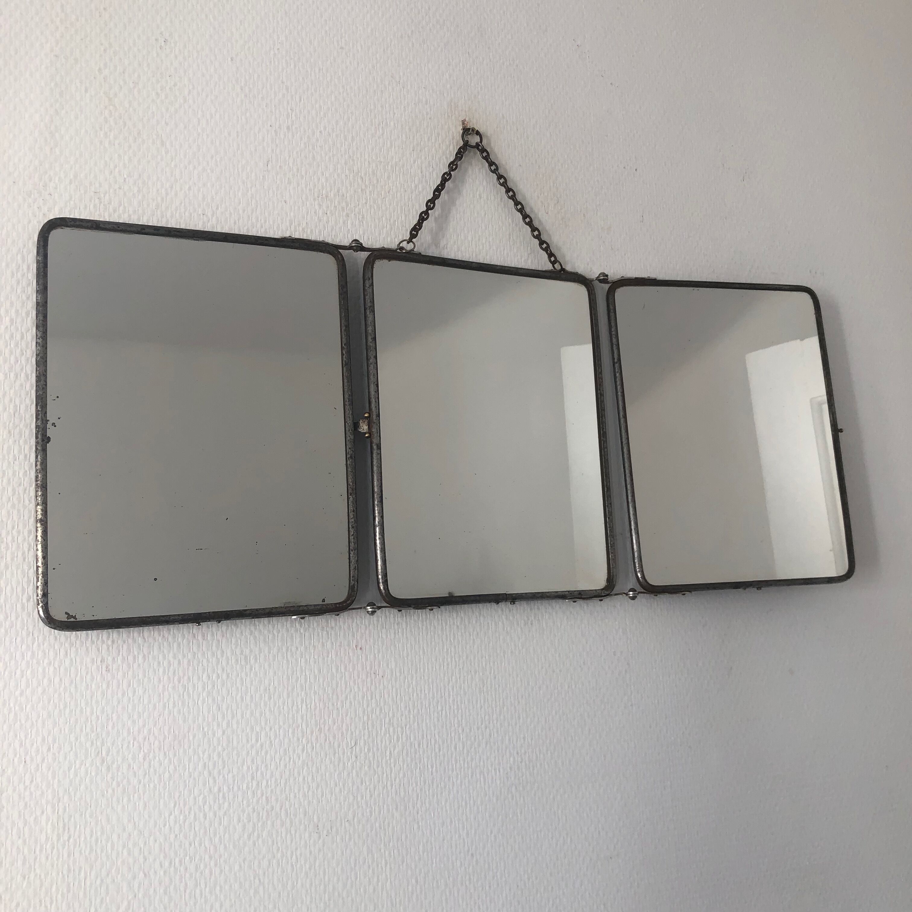 Barber vintage mirror 1930 - 28x69cm