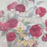 Tableau peinture d'une nature morte avec bouquet de fleurs, années30