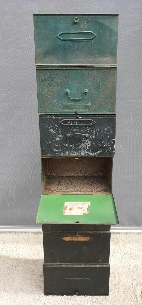 Lot 7 metal cartonniers 1920 André Labbé