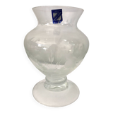 Engraved crystal vase, master cristallier e.bourdon