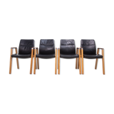A Set of Four Sven Christiansen for Sven Fulcrum Leather Office Armchairs