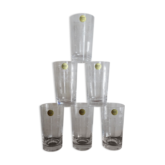 Cristal d'Arques Matignon - 6 glasses with orangeade/ water