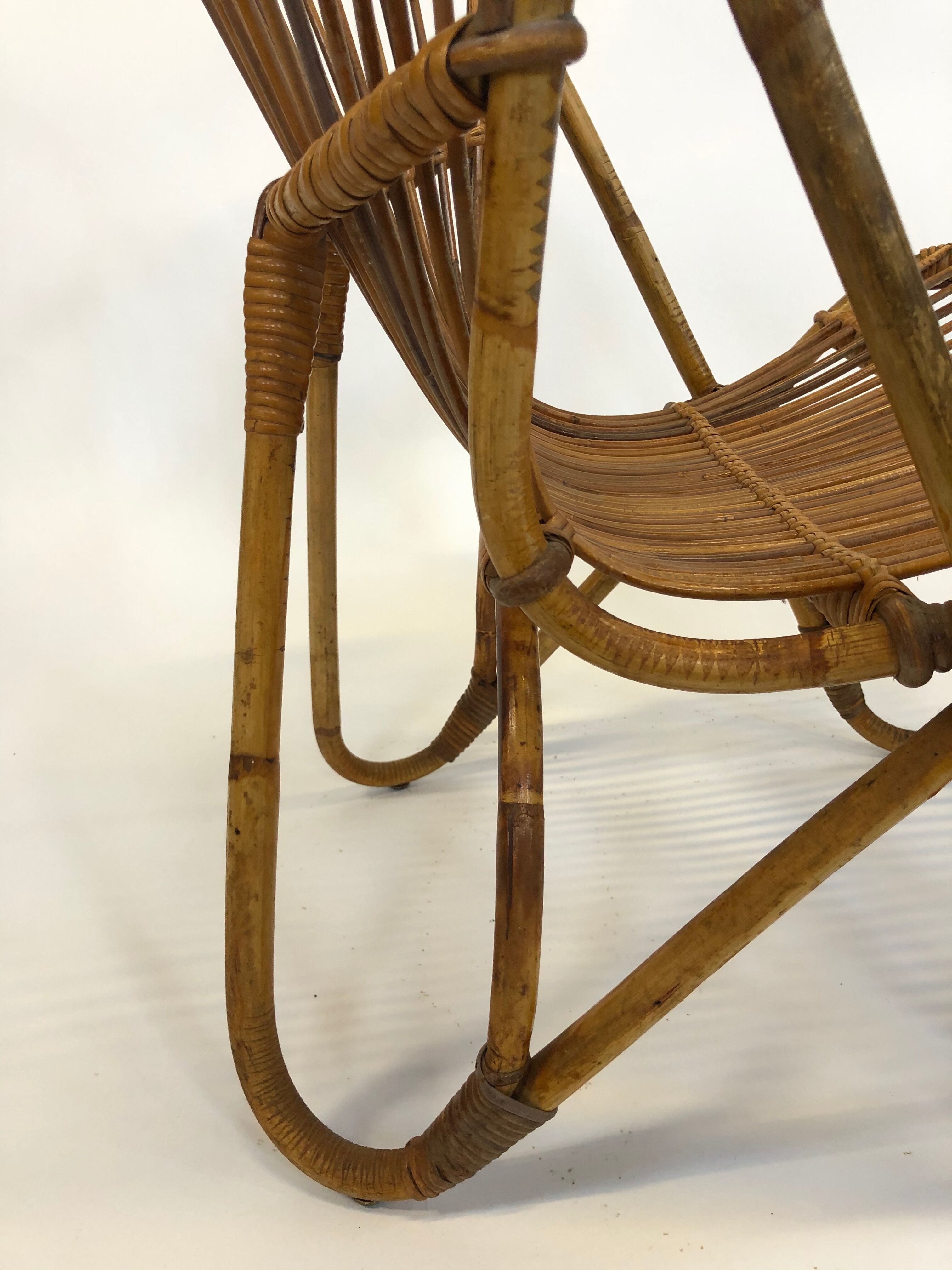Rohe Noordwolde rattan chair, 1960, Netherlands