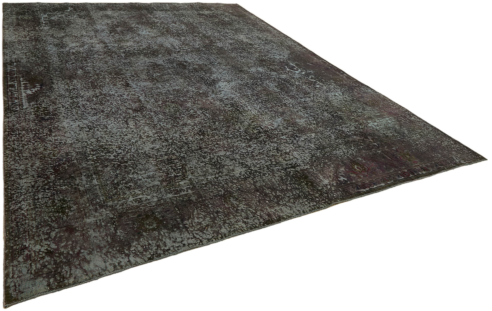 Hand-knotted persian antique 1970s 295 cm x 385 cm grey wool carpet
