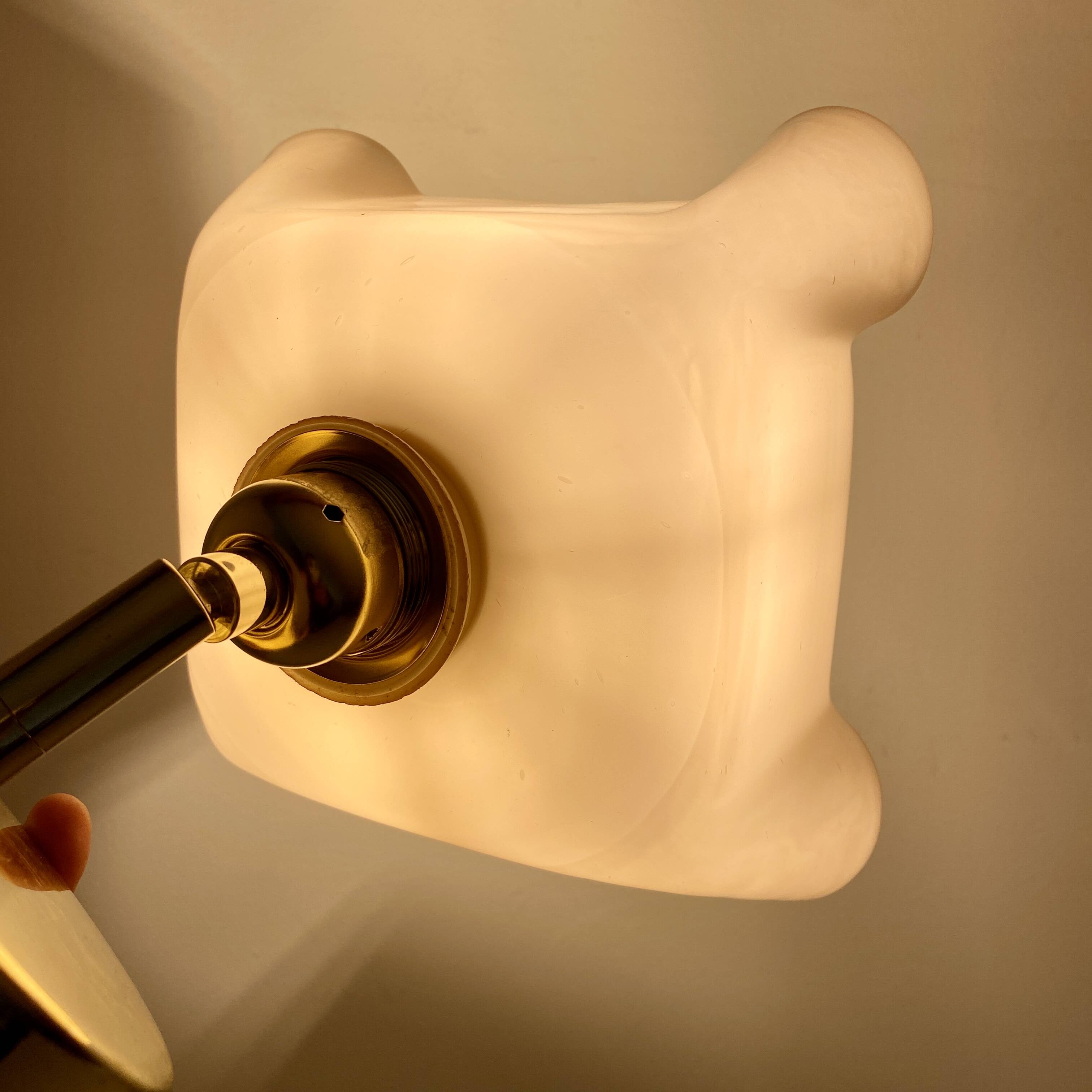 Vintage pink opaline lampshade wall lamp