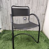 4 fauteuils noir mat vintage