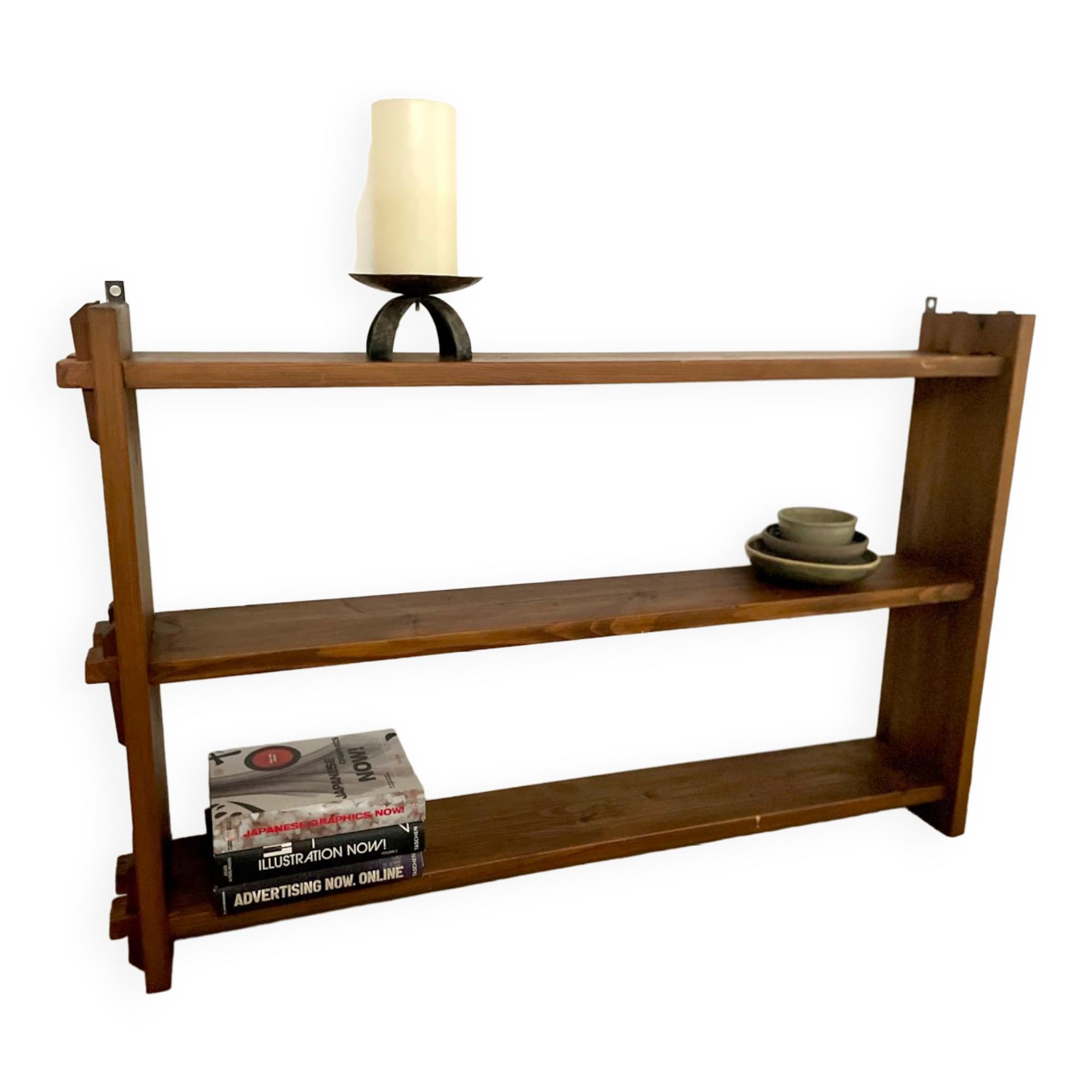 Brutalist wooden shelf