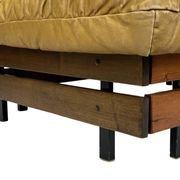 Mid-Century living room sofa in cognac , small model design