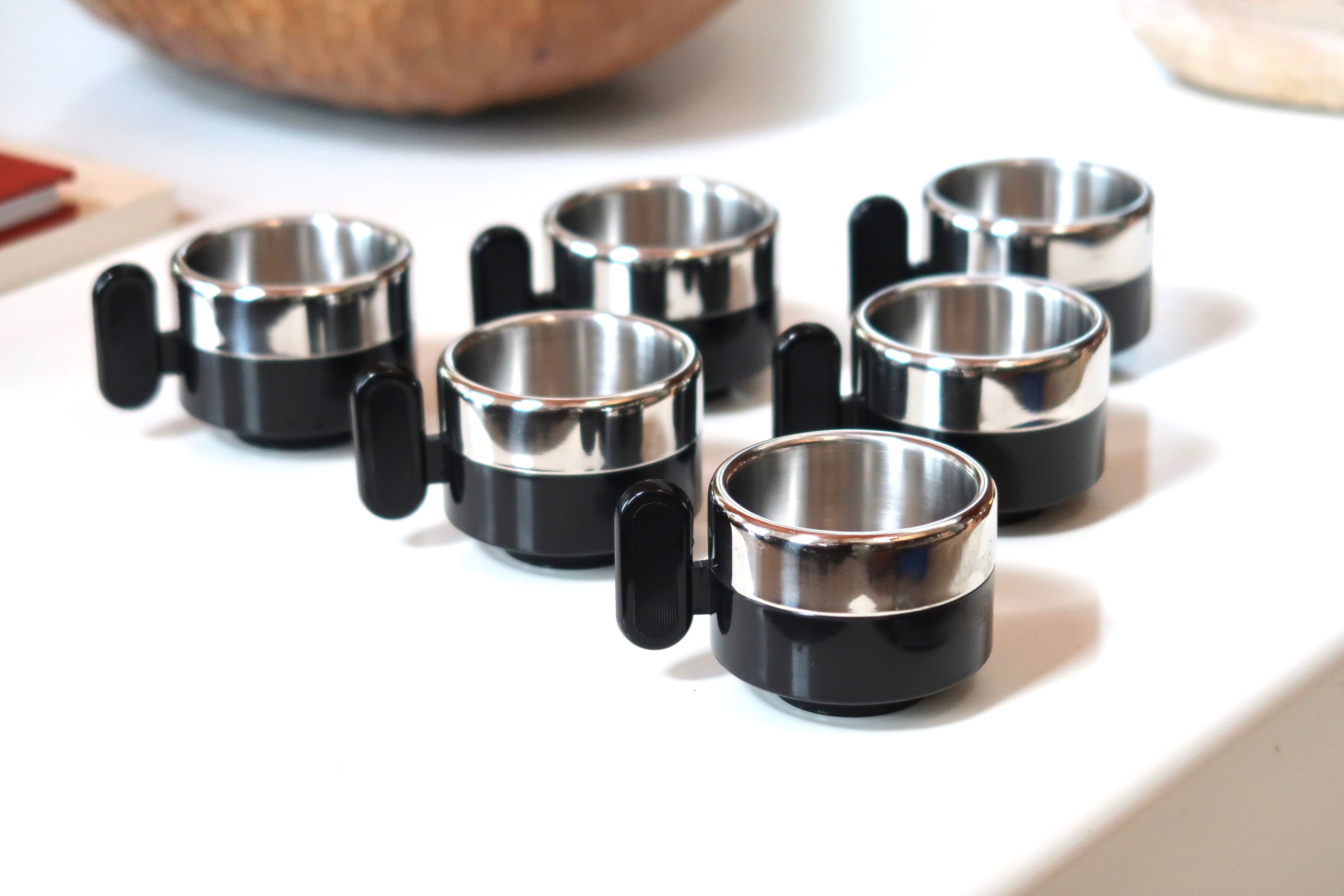Set of 6 coffee cups Morinox Italy, 80s