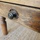 XXL coffee table in solid raw elm wood with 2 drawers, rustic antique.