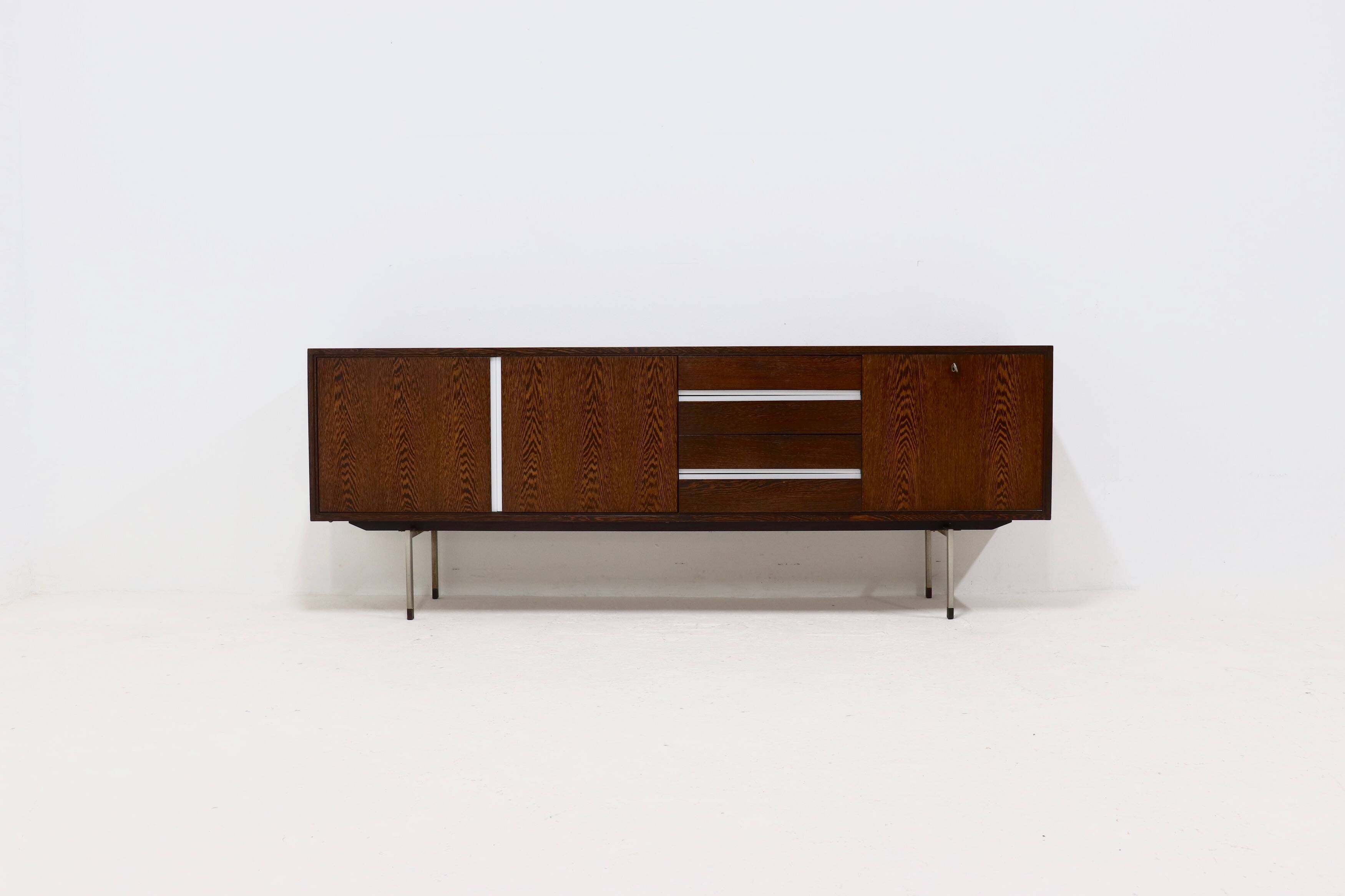 Dutch Minimalist Wenge Wooden Sideboard by Tijsseling 1970s