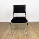 Chrome and black velvet sled chair from the 70s in Italy