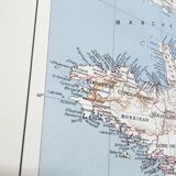 Vintage map of seaside and thermal France from 1950
