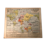 School planisphere Vidal-Lablache 1955 map