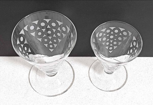 Service verres à eau + 8 verres à vin Années 50
