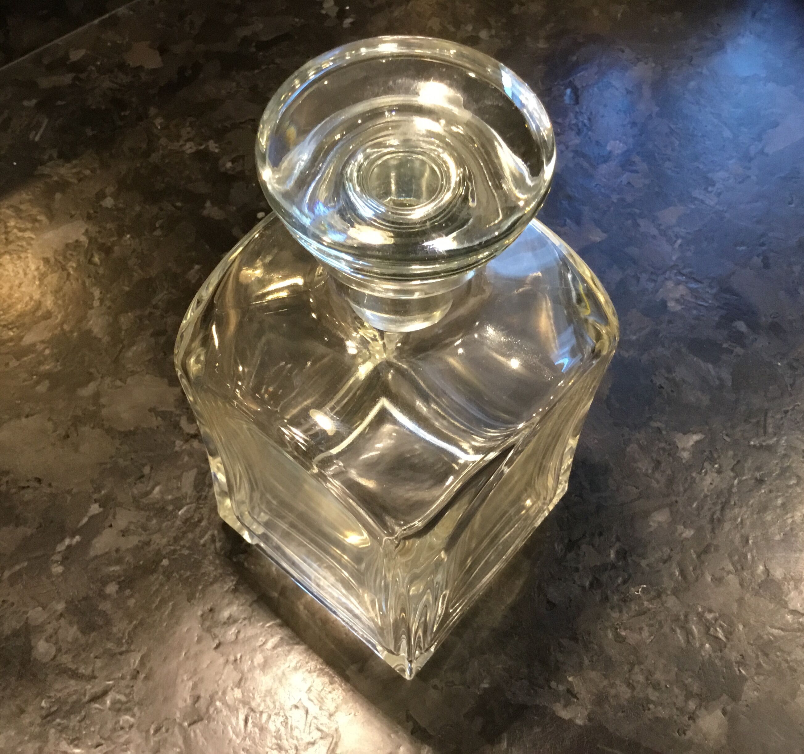 Vintage Italy glass and crystal carafe with cork