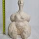 Modern white terracotta sculpture, Stylized female figure, 20 cm
