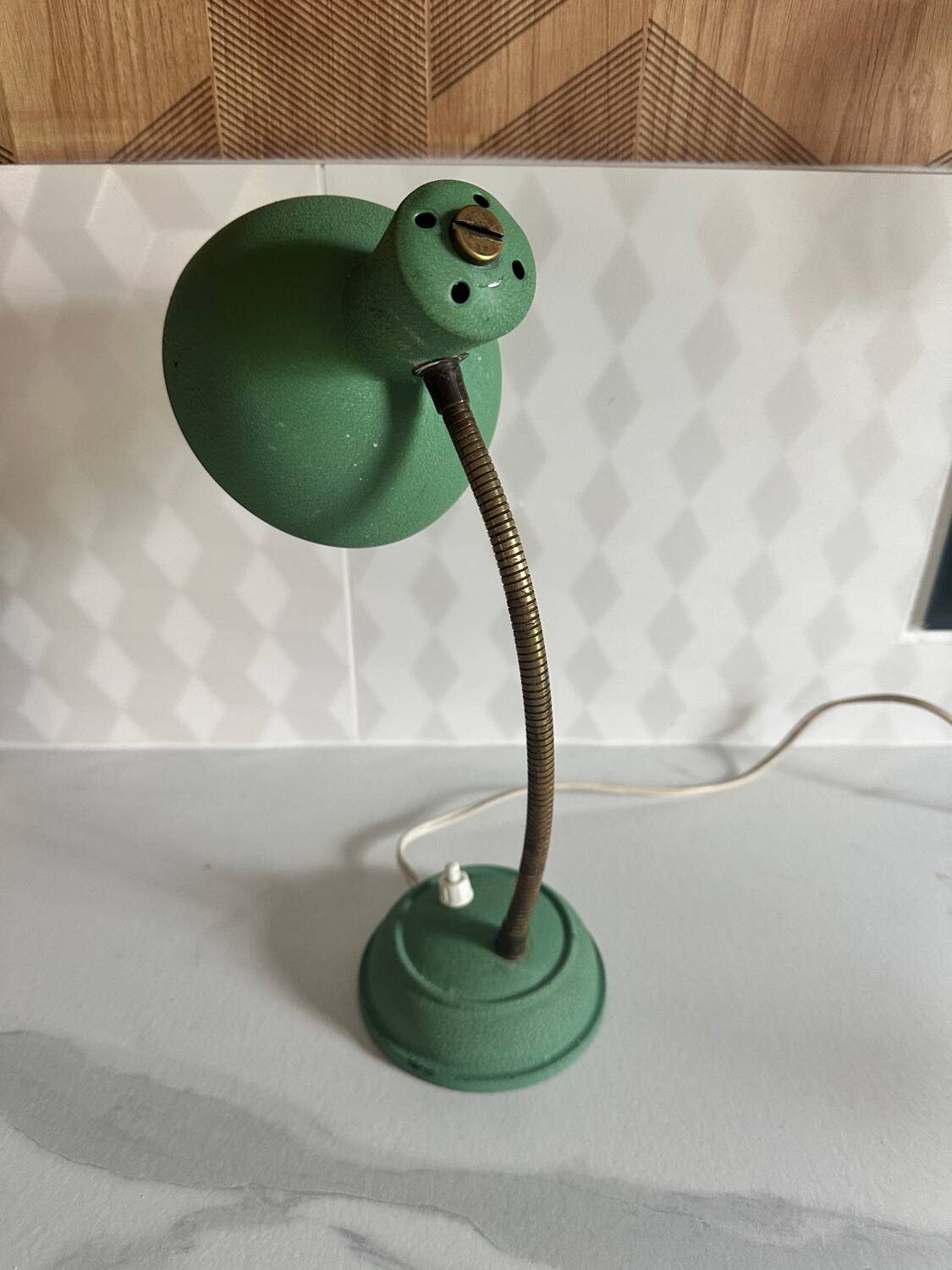 Vintage green bedside lamp