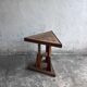 Triangular side table in carved wood, Art Nouveau, France, circa 1915.