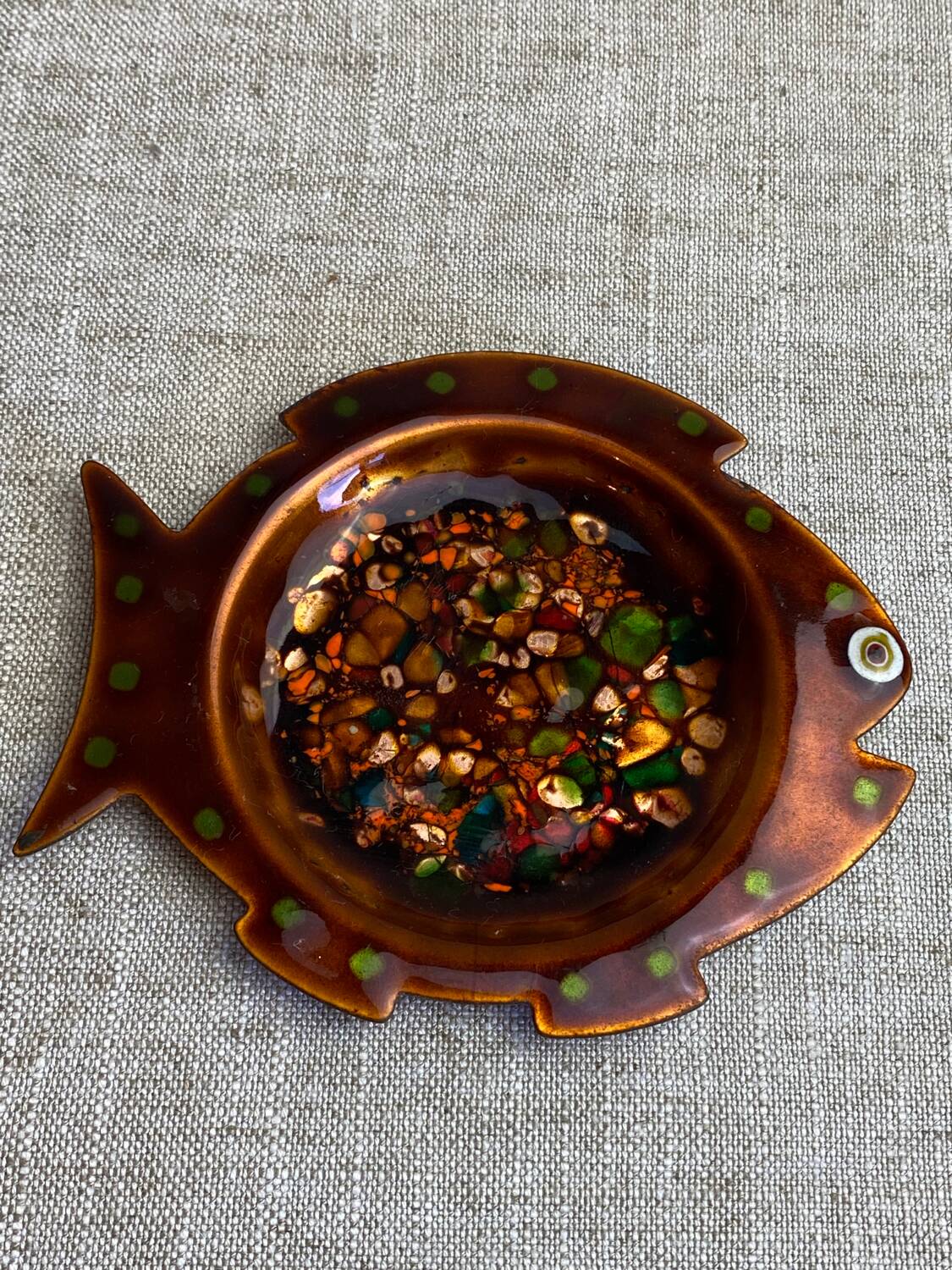 Enameled copper fish bowl