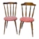 Chairs with splayed legs, vintage models