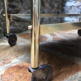 Golden rolling desserte vintage mirror trays