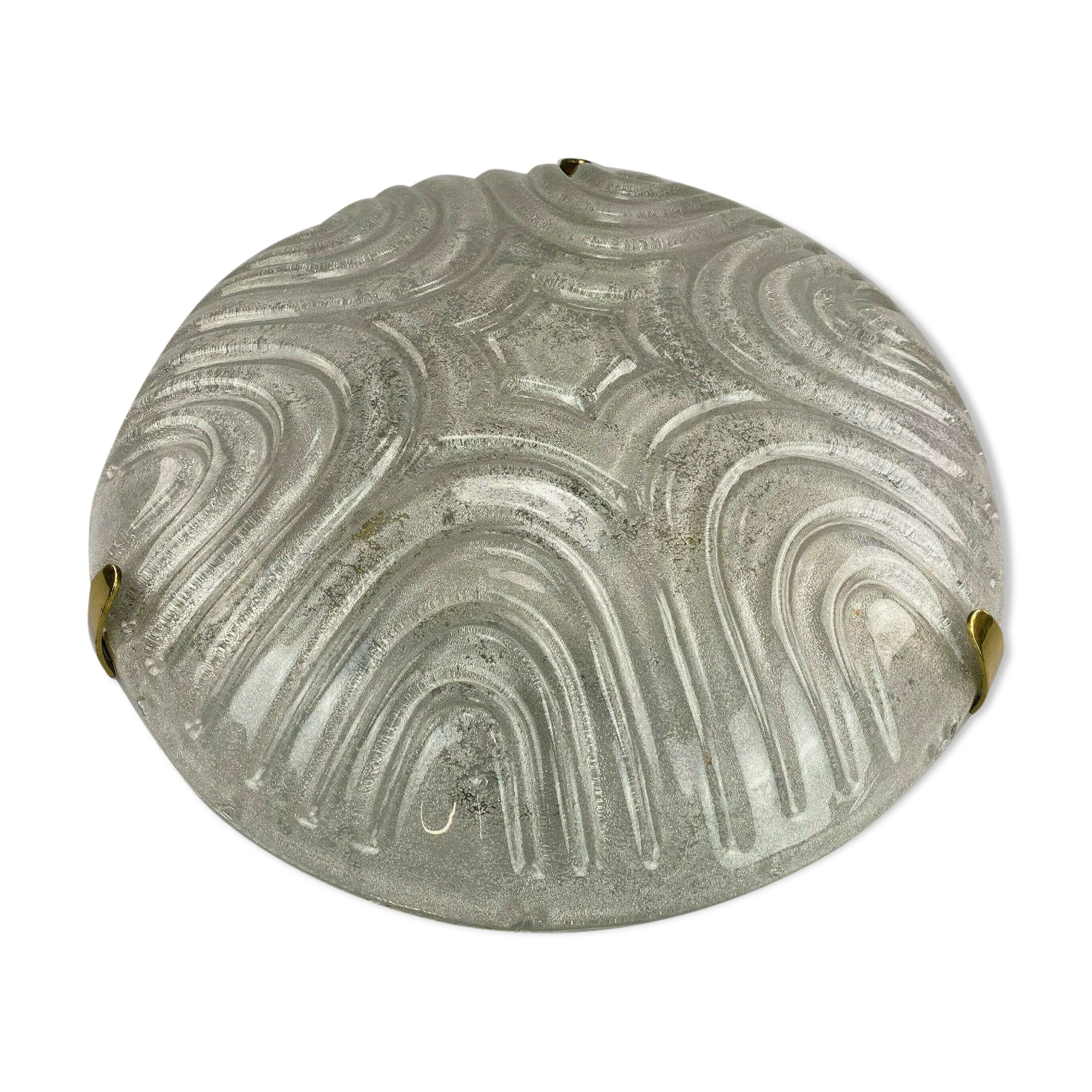 Flush Mount Ceiling Light Ice Glass Hillebrand 60s