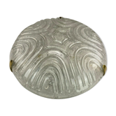 Flush Mount Ceiling Light Ice Glass Hillebrand 60s