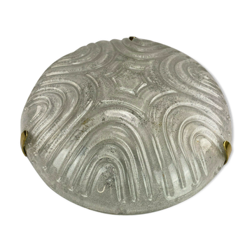 Flush Mount Ceiling Light Ice Glass Hillebrand 60s