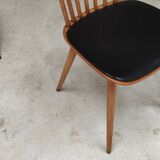 Set of 4 Baumann Menuet chairs in wood and compass feet