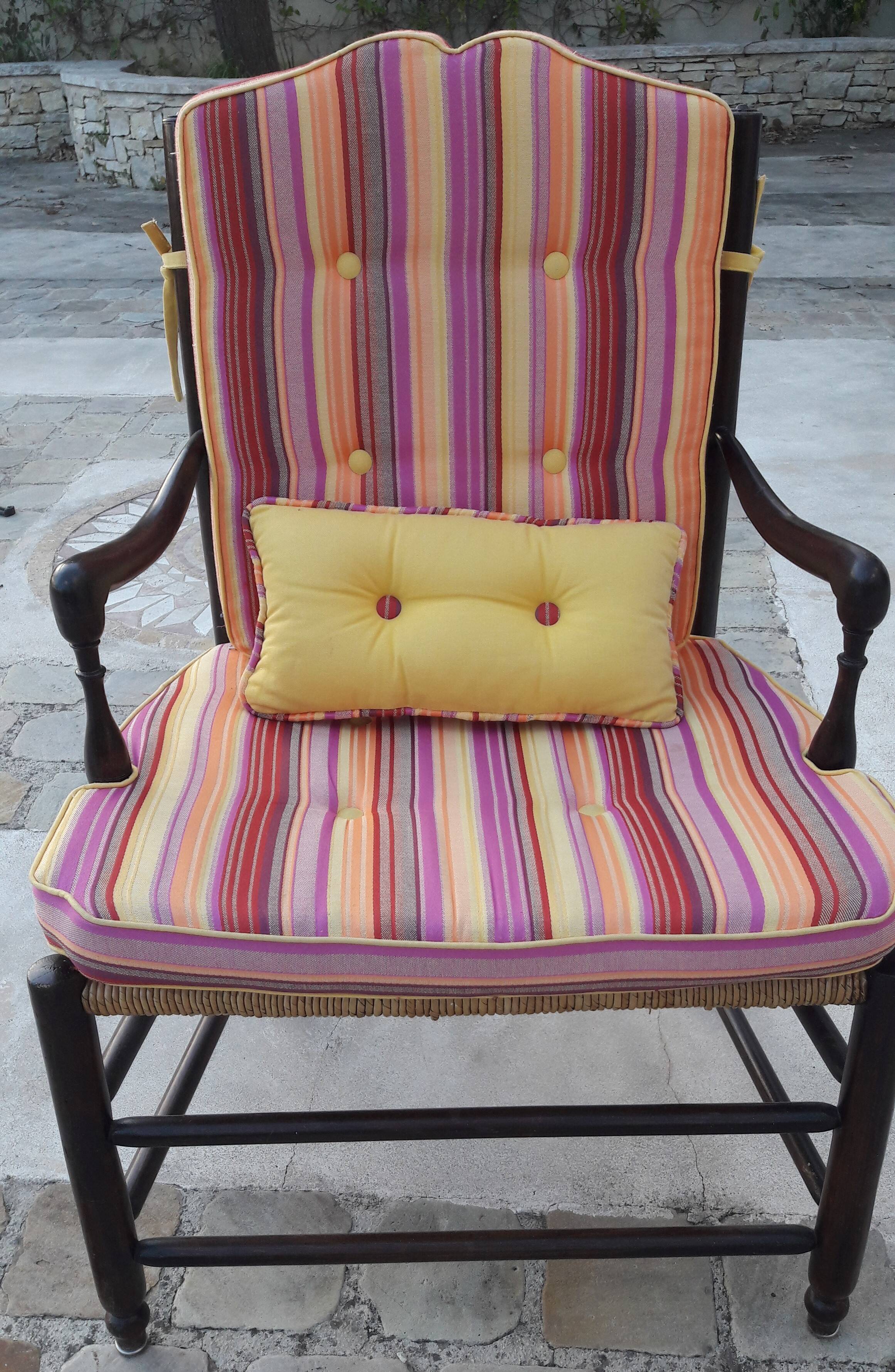 Old Provençal straw chair