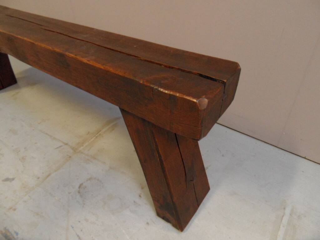 Brutalist oak bench 1960's