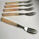 Set of 5 horn dessert forks 60s-70s