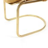 Chaises italiennes vintage en métal doré, Italie années 1970