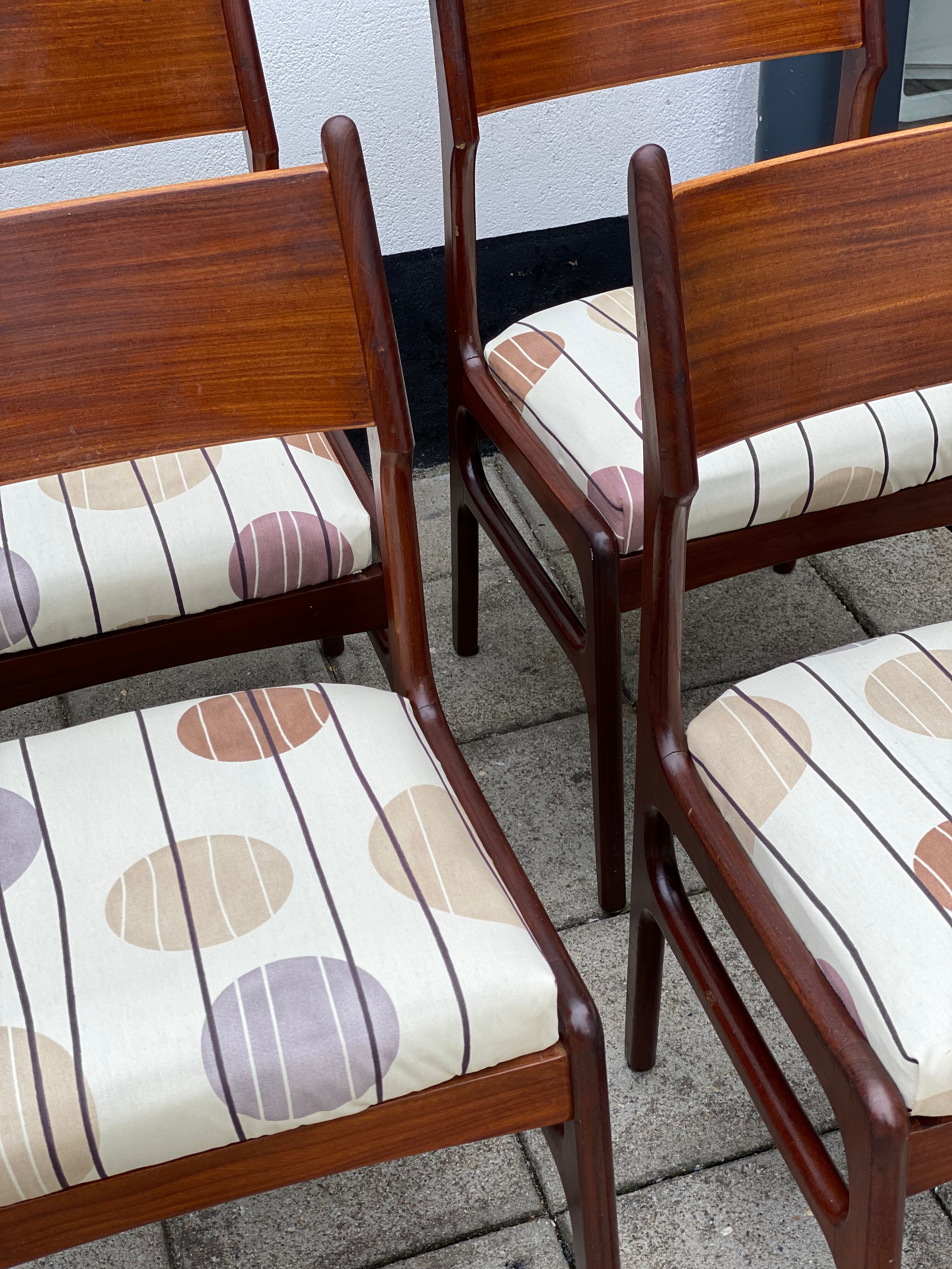 Set of 4 Vintage Teak Scandinavian Style Chairs