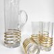 Vintage glassware set with decanter – golden spirals, France 1960