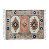 1970s Vintage Turkish Handmade Wool & Cotton Pink Area Rug 165x219