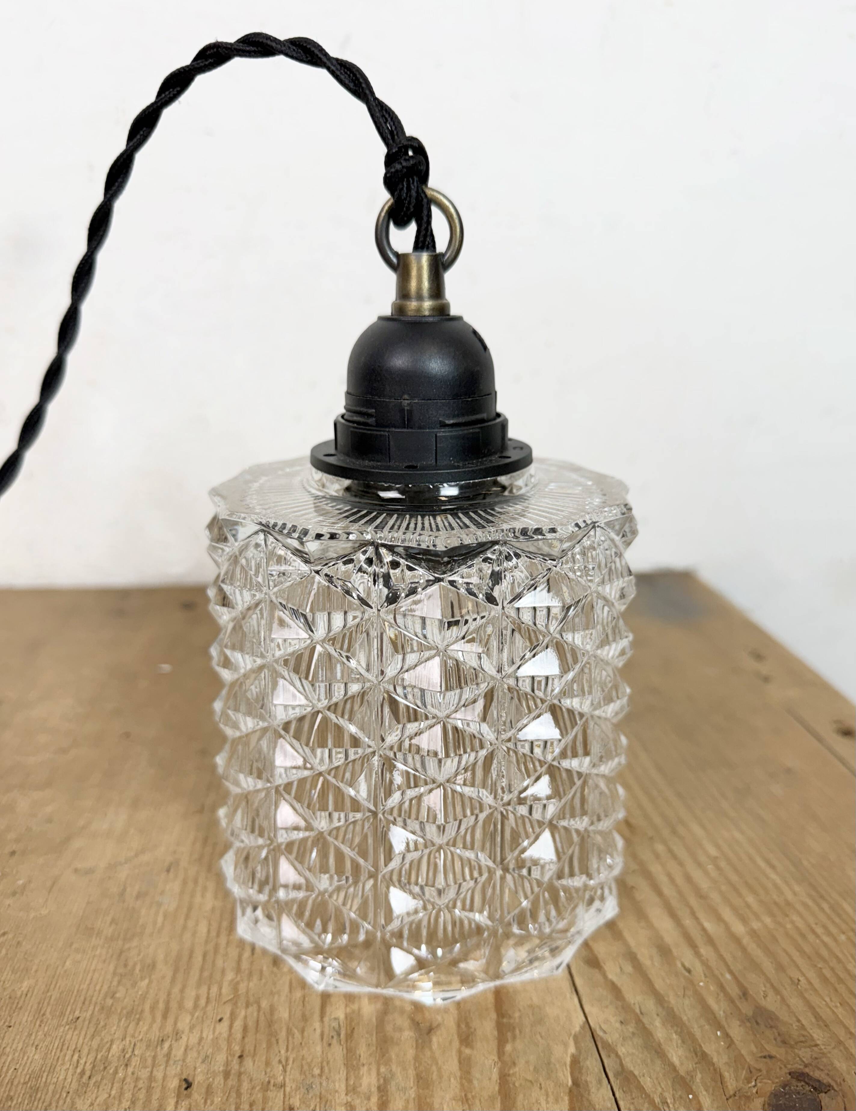 Vintage Cut Glass Ceiling Light, 1970s