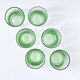 Set of 6 antique green blown glass goblets with fine fluting.