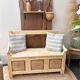 Raw wood bank bench