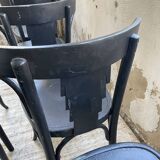Set of 7 black bistro chairs