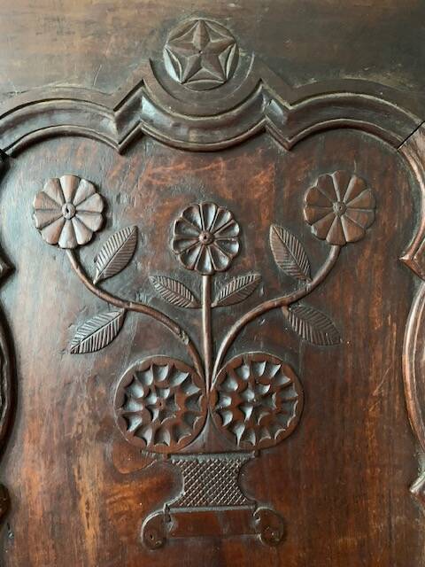 Antique carved wooden cabinet doors, 18th century