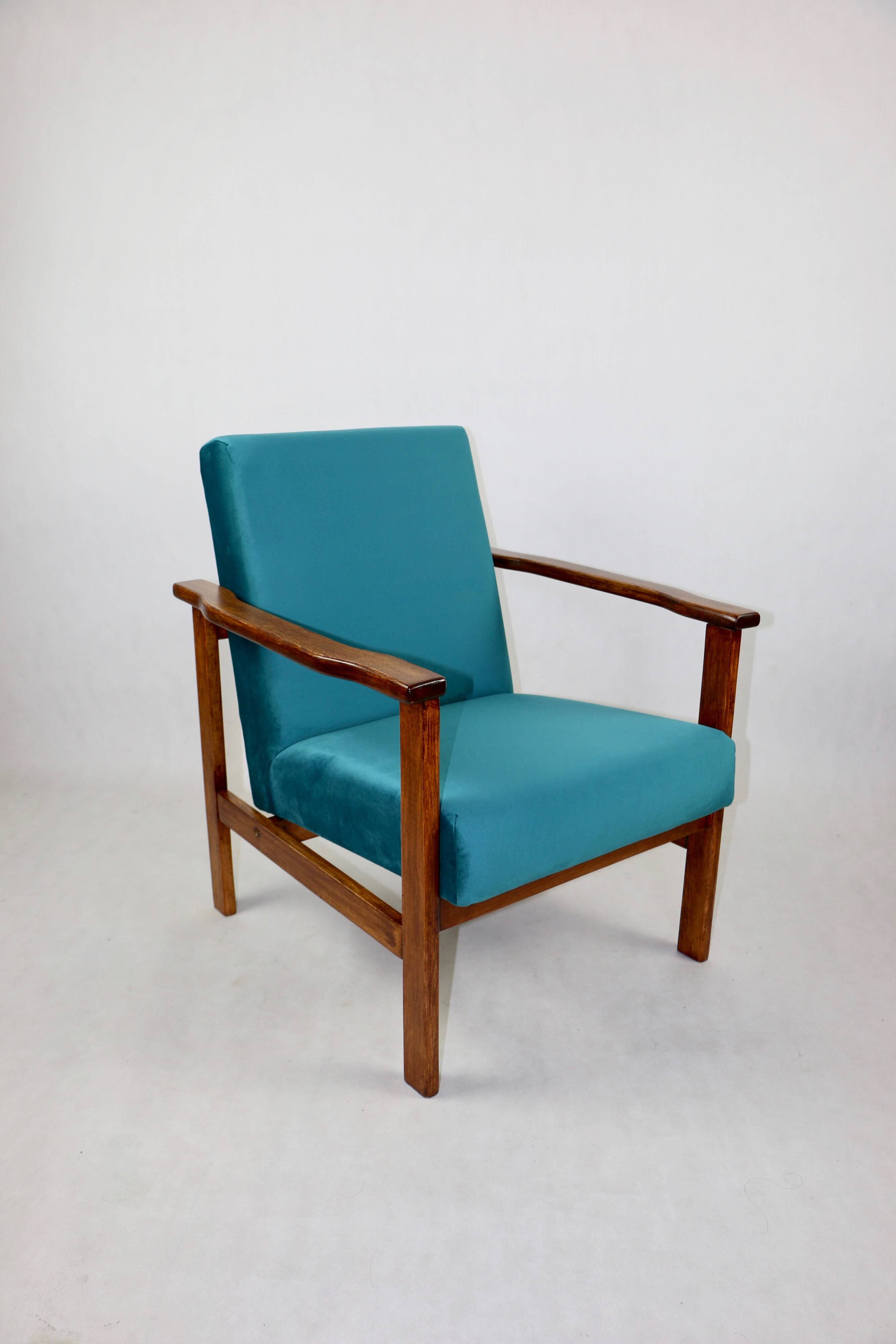 Armchair like 'Lis', 1970s blue turquoise - 2 pieces available