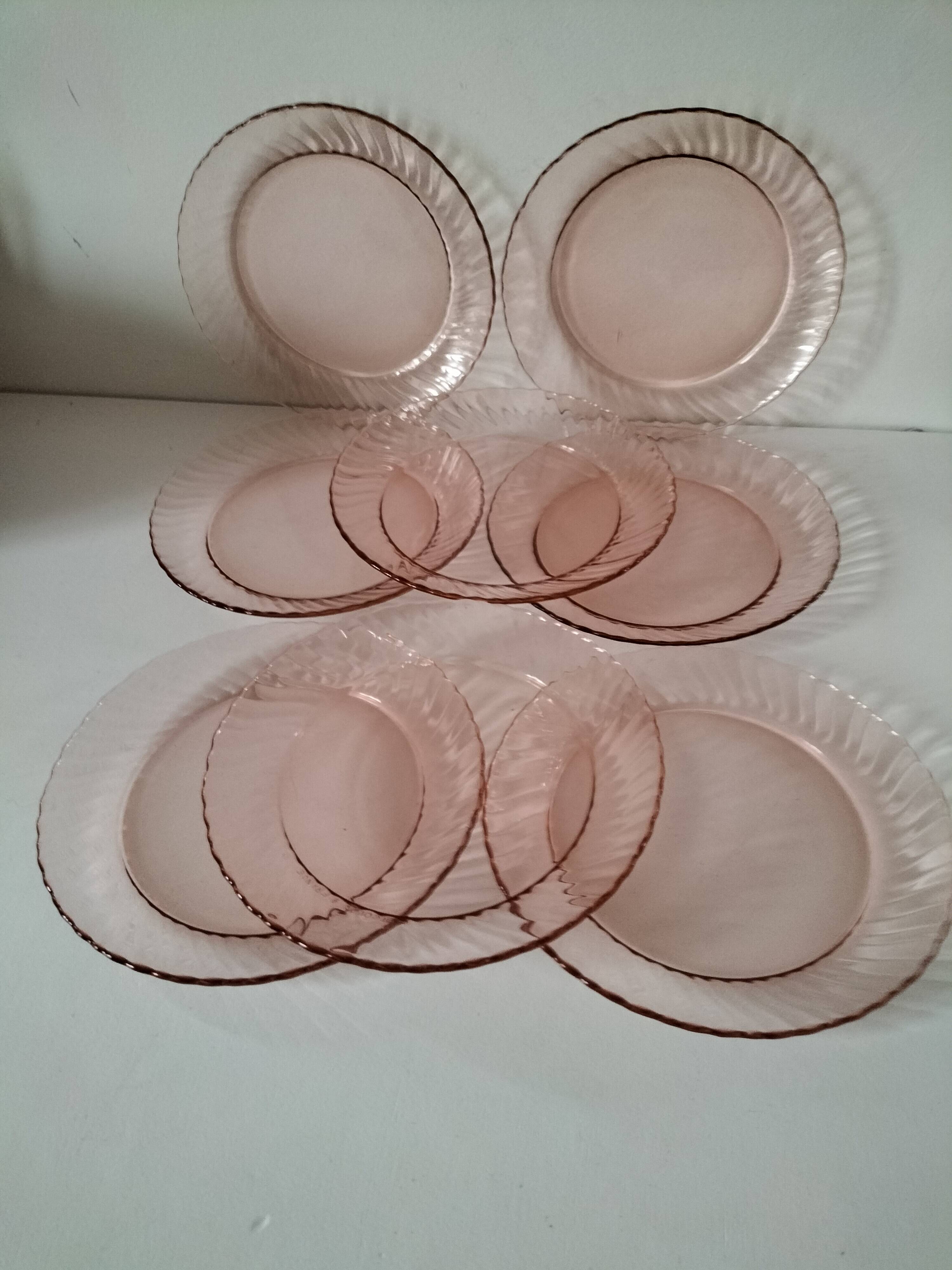 Arcoroc orange pink plates