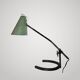 Industrial workshop desk lamp in green sheet metal Biny Jumo Disderot 1950