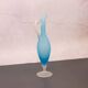 Elegant azure blue blown glass ewer vase