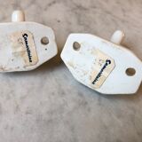 3 patères wall-makeers ceramic porcelain floral vintage 60 Samaritan France