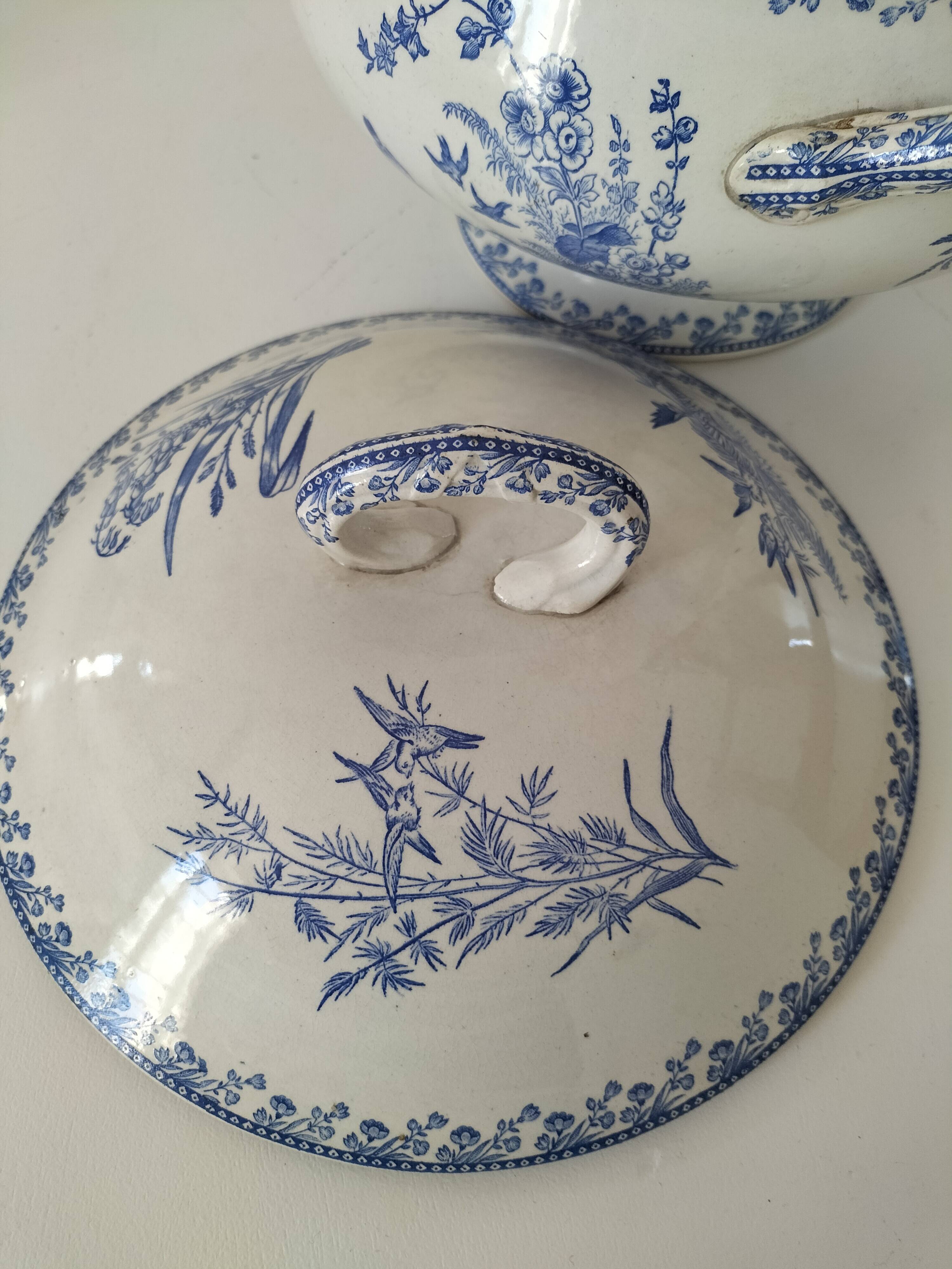 Antique FF Pexonnes soup tureen – “Birds” model