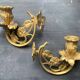 Paire d'appliques Art nouveau en bronze à décor de papillons